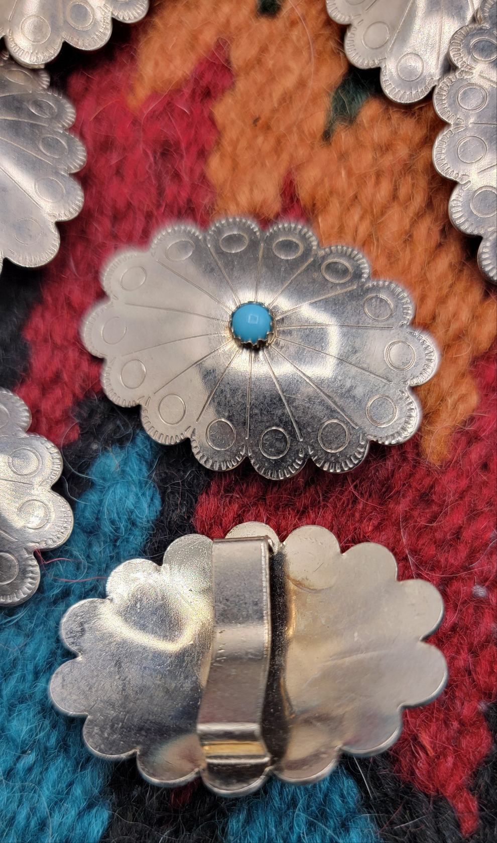 Vintage native American turquoise conchos set of 13