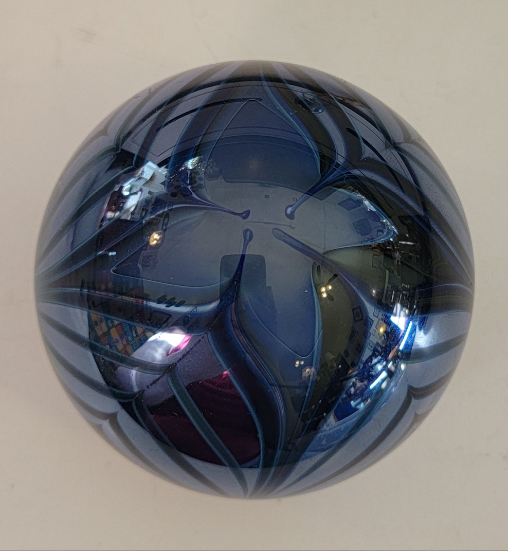 Randy Strong Signed Pulled Feather Paperweight With Stand