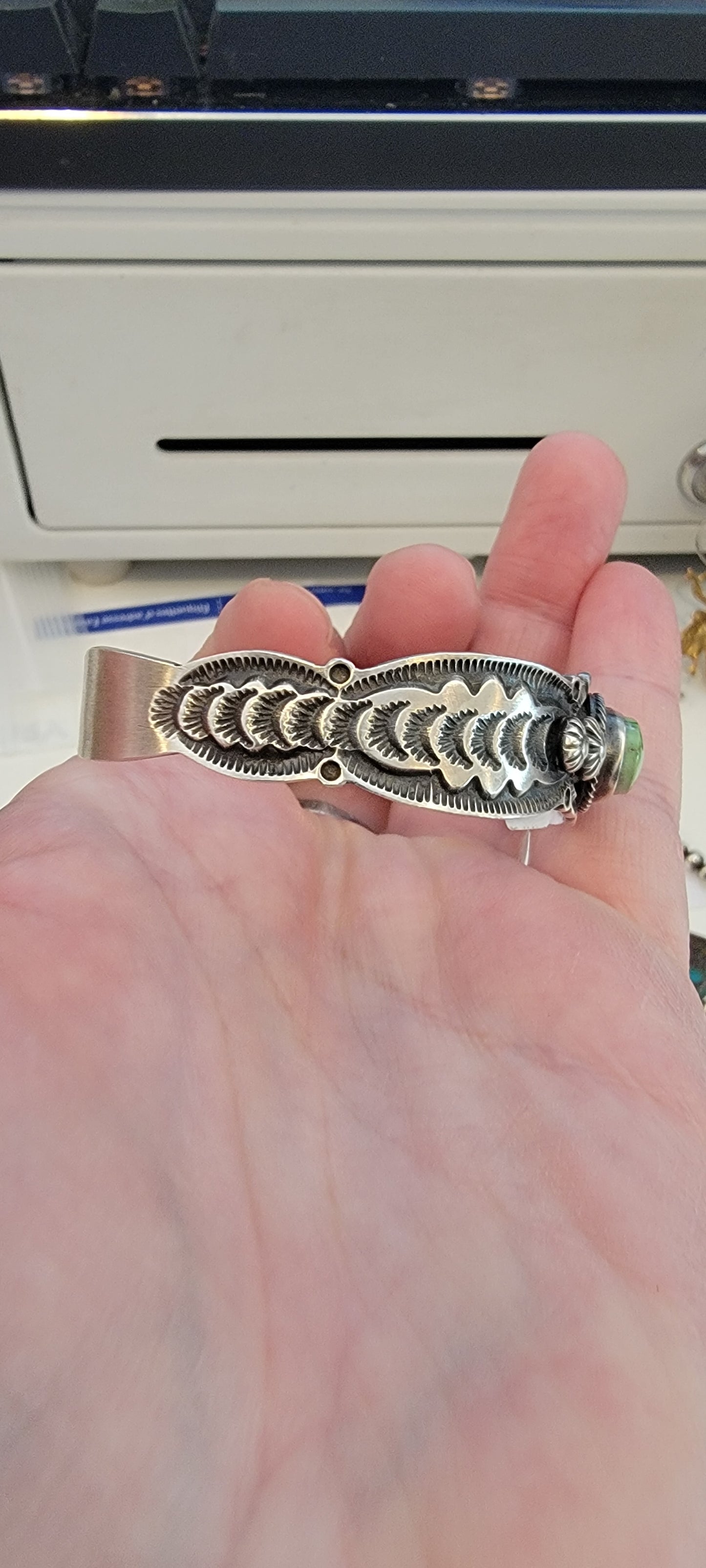 Native Sonoran Gold turquoise sterling silver cuff