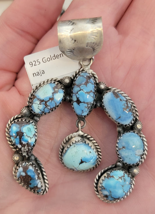 925 Golden Hills turquoise naja pendant