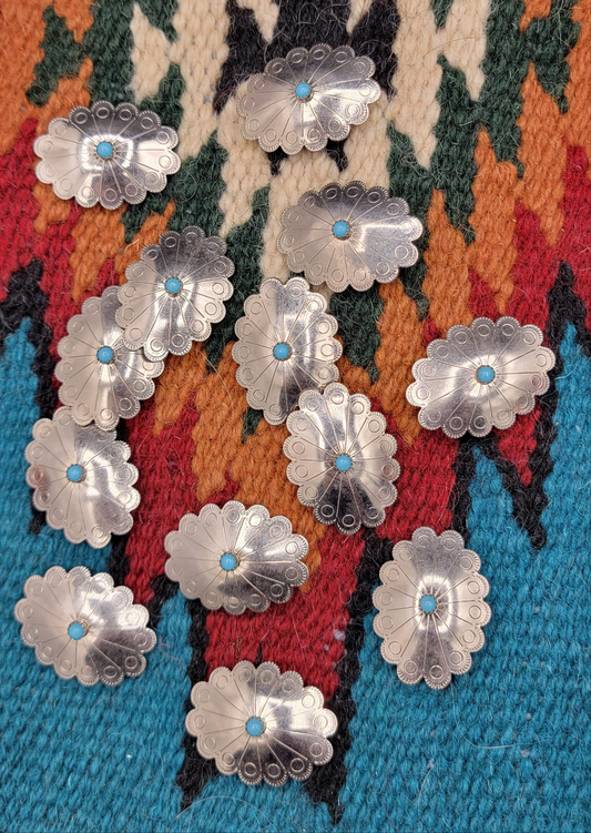 Vintage native American turquoise conchos set of 13