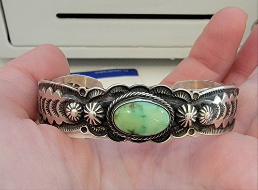 Native Sonoran Gold turquoise sterling silver cuff