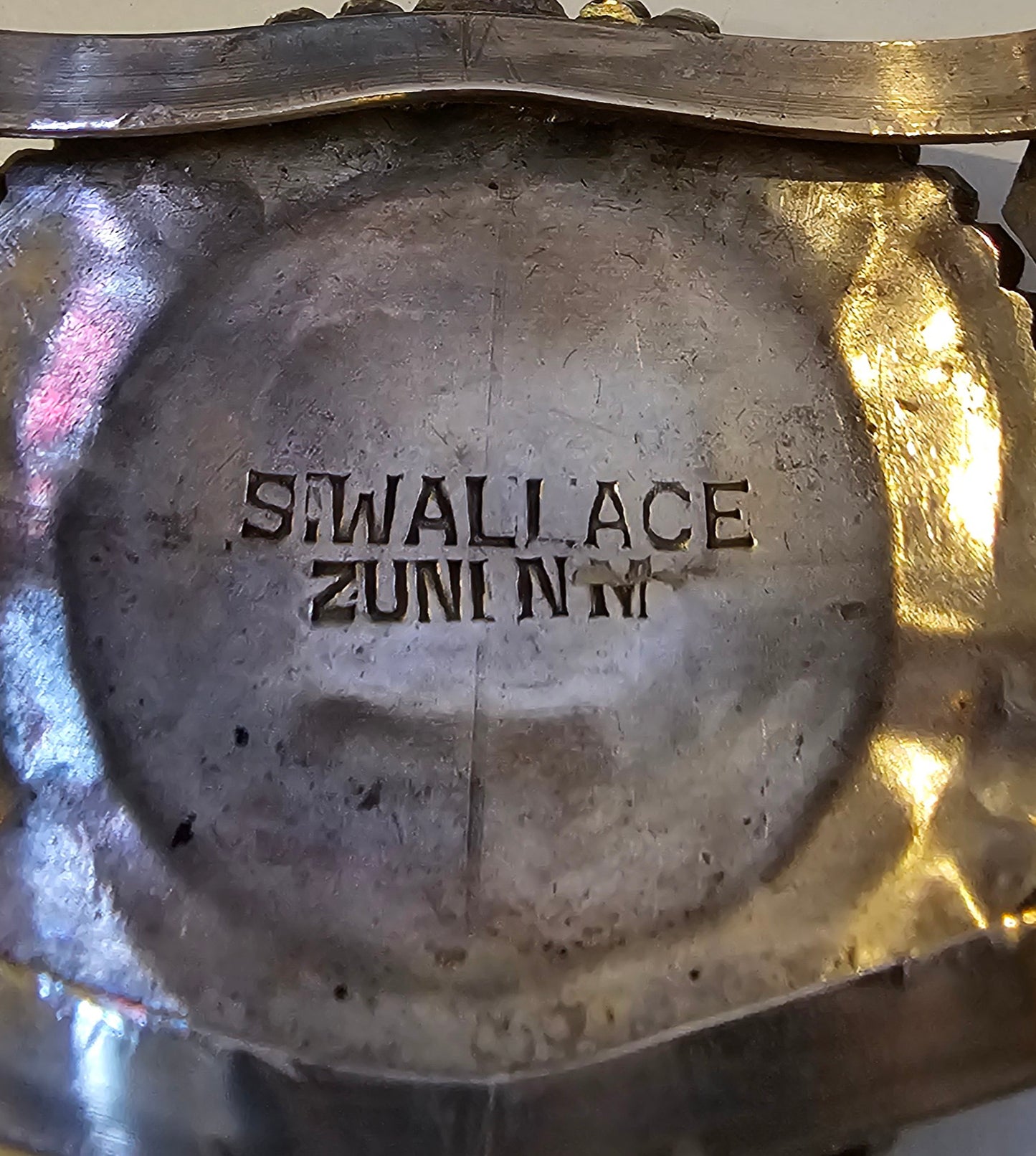 Zuni S Wallace needlepoint turquoise sterling silver cuff size 6.5