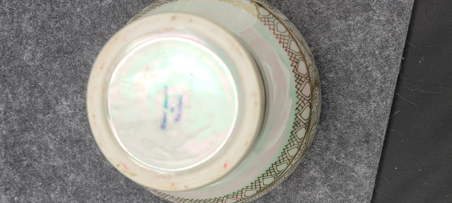 Beautiful iridescent lidded dish