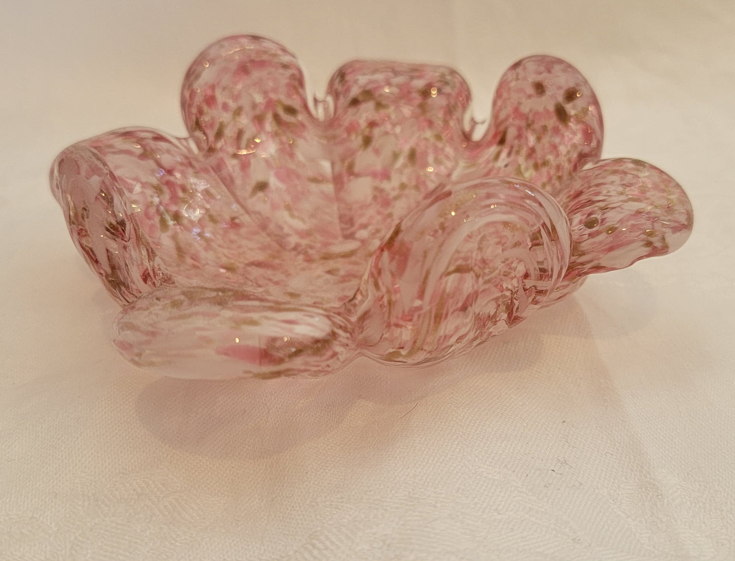 Pink and gold Murano dish