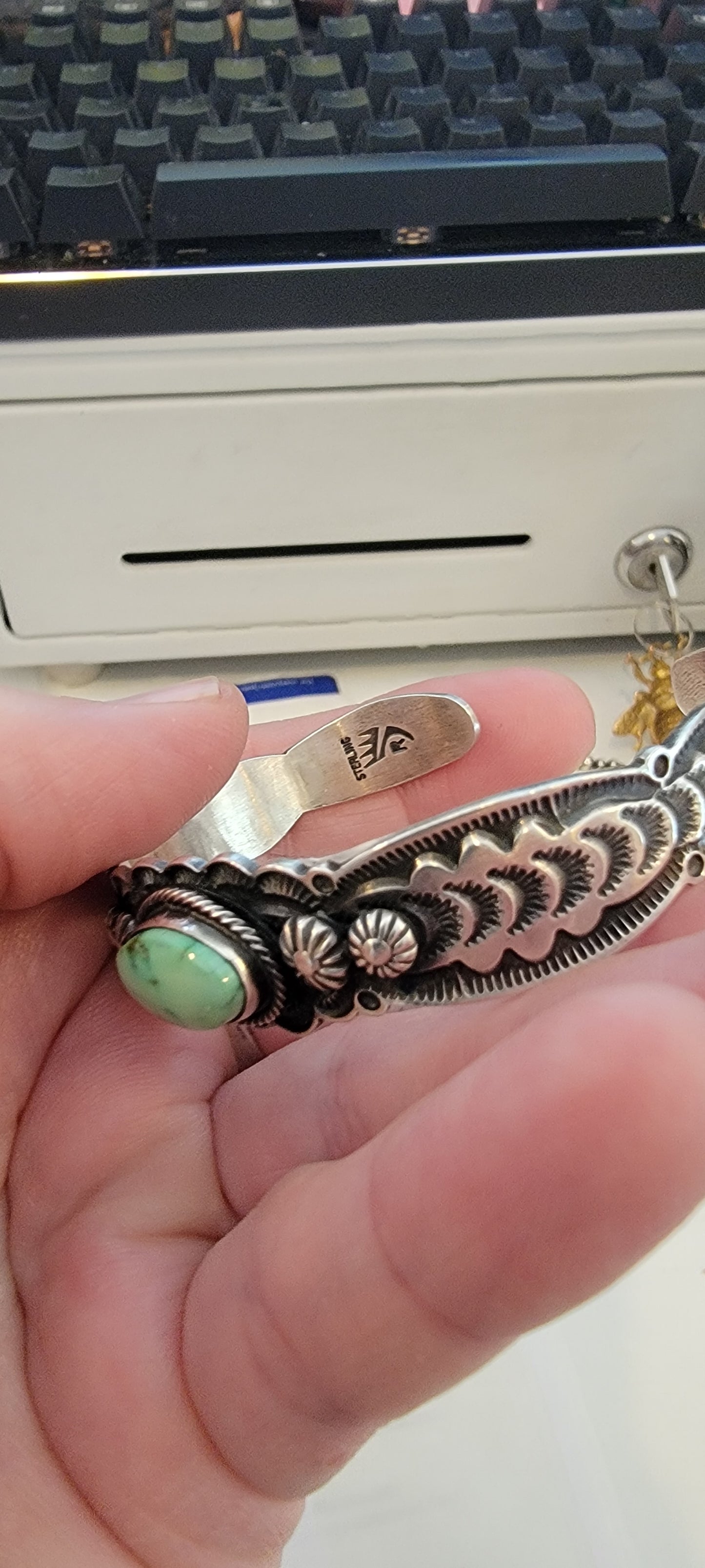 Native Sonoran Gold turquoise sterling silver cuff