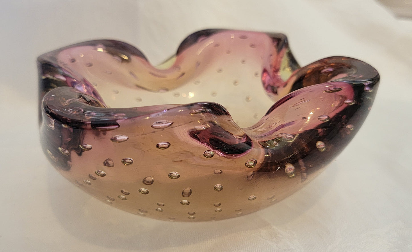 Pink and yellow Murano bowl