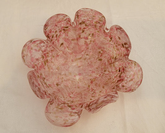 Pink and gold Murano dish