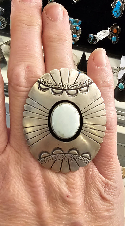 Daniel Benally heavy sterling palomino native Navajo ring size 7