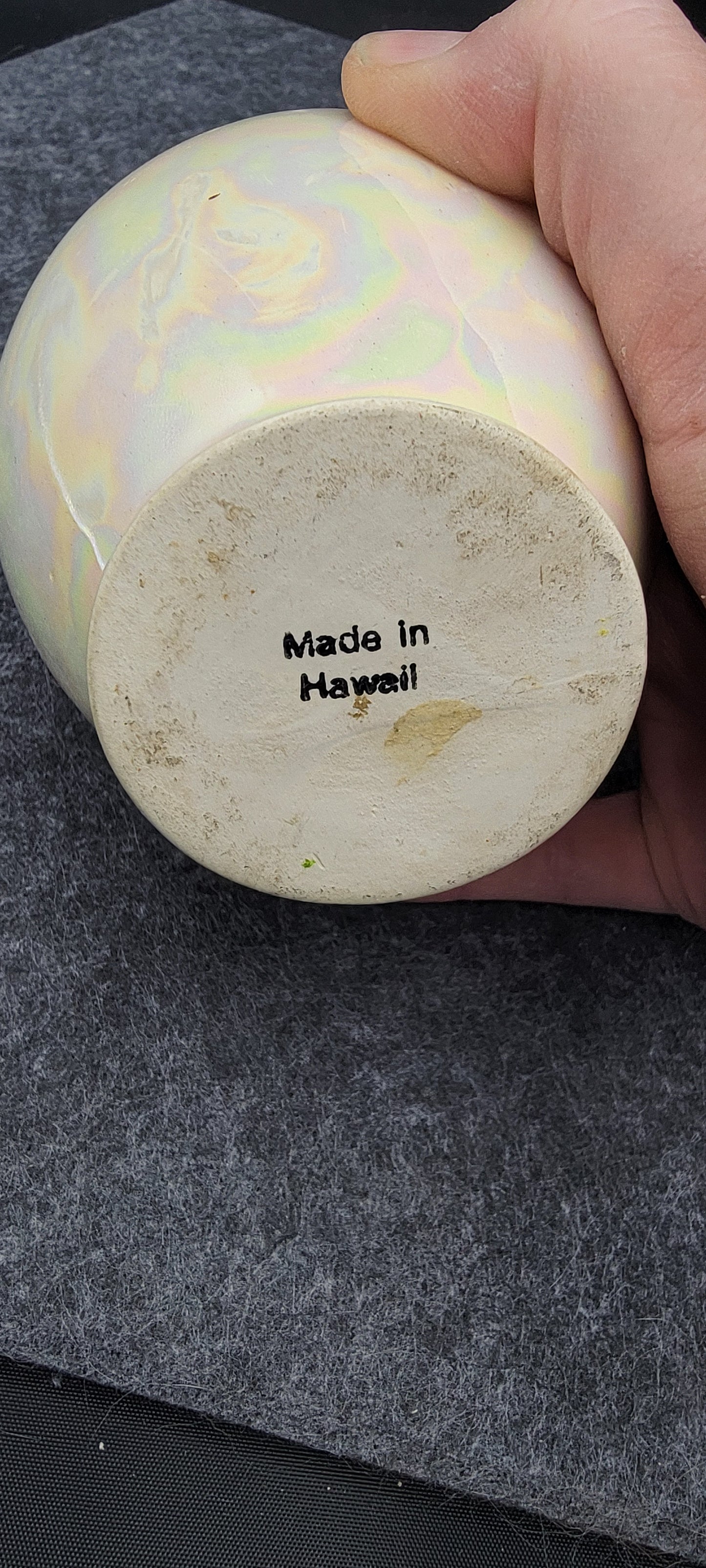Beautiful handmade iridescent vase made in Hawaii
