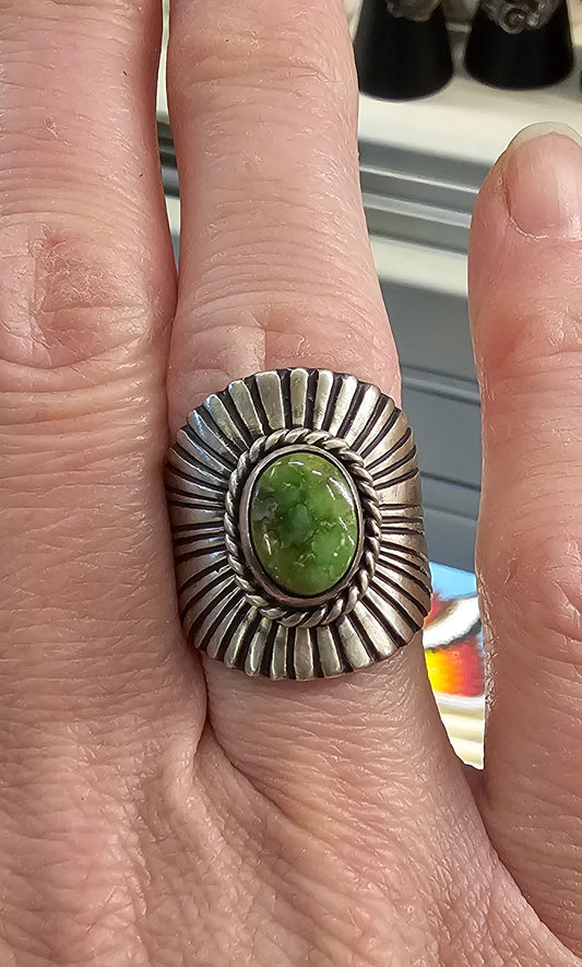 Sterling silver turquoise native American made ring size 8.5